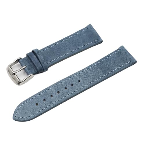 MILNBJK Jeniko Retro-Uhrenarmband, 18 Mm, 20 Mm, 22 Mm, 24 Mm, Leder-Uhrenarmbänder, Grau, Schwarz, Braun, Blau, For Herren-Uhrenzubehör(Color:Blue,Size:18mm) von MILNBJK