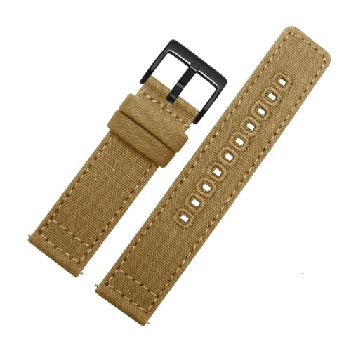 MILNBJK Jeniko Schnellverschluss-Armband Aus Segeltuch, 18 Mm, 20 Mm, 22 Mm, Nylon-Uhrenarmbänder, Ersatzarmband, Handgelenkband, Uhrenzubehör (Color : Khaki 2, Size : 20mm) von MILNBJK