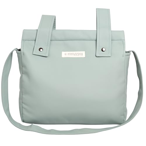 MIMUSELINA | Bebe Brottasche | Babytasche mit praktischem und funktionalem Design | Reißverschluss und verstellbarer Riemen | Wickeltasche für Spaziergänge mit Ihrem Baby, Grüne Avenue, Estándar von MIMUSELINA