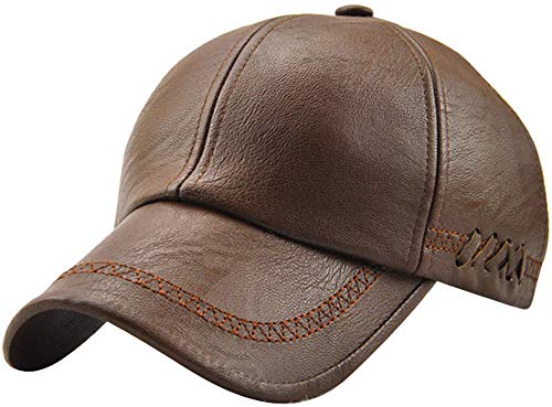 MINAKOLIFE Herren Retro Stil VE Leder Baseball Caps (braun) von MINAKOLIFE