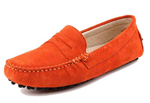 MINITOO Slipper & Mokassins fur Damen Orange Wildleder Flache Schuhe YB9603 EU 40 von MINITOO