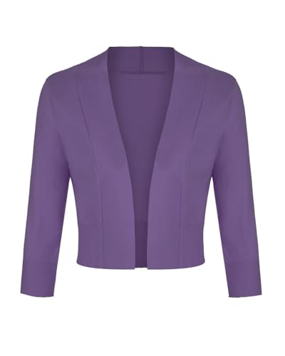 MINTLIMIT Damen-Strickjacke, 3/4-Ärmel, gestrickt, bauchfrei, vorne offen, Vintage-Kleid, eleganter Bolero, P-Rot-Lila, XL MINTLIMIT Damen-Strickjacke, 3/4-Ärmel, gestrickt, bauchfrei, vorne offen, Vintage-Kleid, eleganter Bolero, P-Rot-Lila, XL von MINTLIMIT