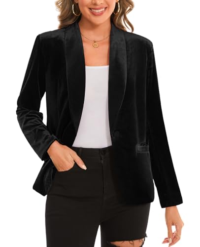 MINTLIMIT Langärmelige Samtjacke, einfarbig, vollständig gefüttert, Cardigan mit einzelnen Leistentaschen, Arbeitsschalkragen, Ein-Knopf-Outfit, Jakcets, Oberbekleidung, Balzer für Damen, UK-Anzüge MINTLIMIT Langärmelige Samtjacke, einfarbig, vollständig gefüttert, Cardigan mit einzelnen Leistentaschen, Arbeitsschalkragen, Ein-Knopf-Outfit, Jakcets, Oberbekleidung, Balzer für Damen, UK-Anzüge von MINTLIMIT