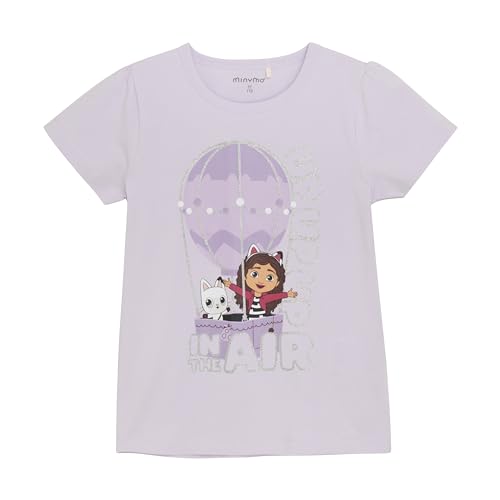 MINYMO Girl's SS T-Shirt, violett, 128 cm von MINYMO