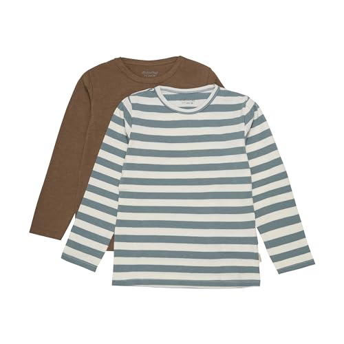 MINYMO Jungen Basic T-Shirt LS (2-Pack) Bluse, Toffee, 152 von MINYMO