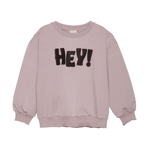 MINYMO Mädchen Kinder Sweatshirt Pullover Pulli mit Rundhalsausschnitt Flock Print 123309, Größe:110, Farbe:Deauville Mauve (5707) von MINYMO