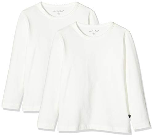 MINYMO Mädchen Minymo Set van 2 blouses met lange mouwen voor meisjes Bluse, Weiß (Weiss 100), 116 EU von MINYMO