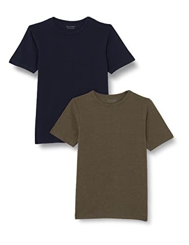 MINYMO Unisex Kids Basic 32 SS (2-Pack) T-Shirt, Dark Olive, 110 von MINYMO