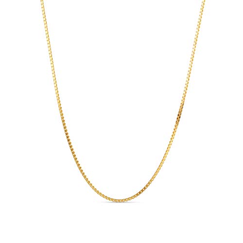 Miore - Kette Damen aus Gelbgold ohne Anhänger – Filigrane Venezianerkette aus 9 Karat Gelbgold (375) – Damenschmuck feine Halskette mit Schmuckbox zum Verschenken (Länge 45 cm) von MIORE