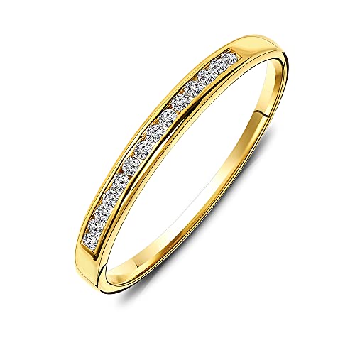 Miore Diamant Ring für Damen Ewigkeitsring aus 18 Karat/ 750 Gelbgold mit Diamanten Brillanten 0.10 Ct, Schmuck (52 (16.6)) von MIORE