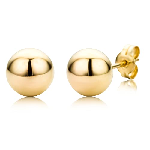 Miore Schmuck Damen Ohrstecker Kugel Ohrringe aus Gelbgold 9 Karat / 375 Gold von MIORE