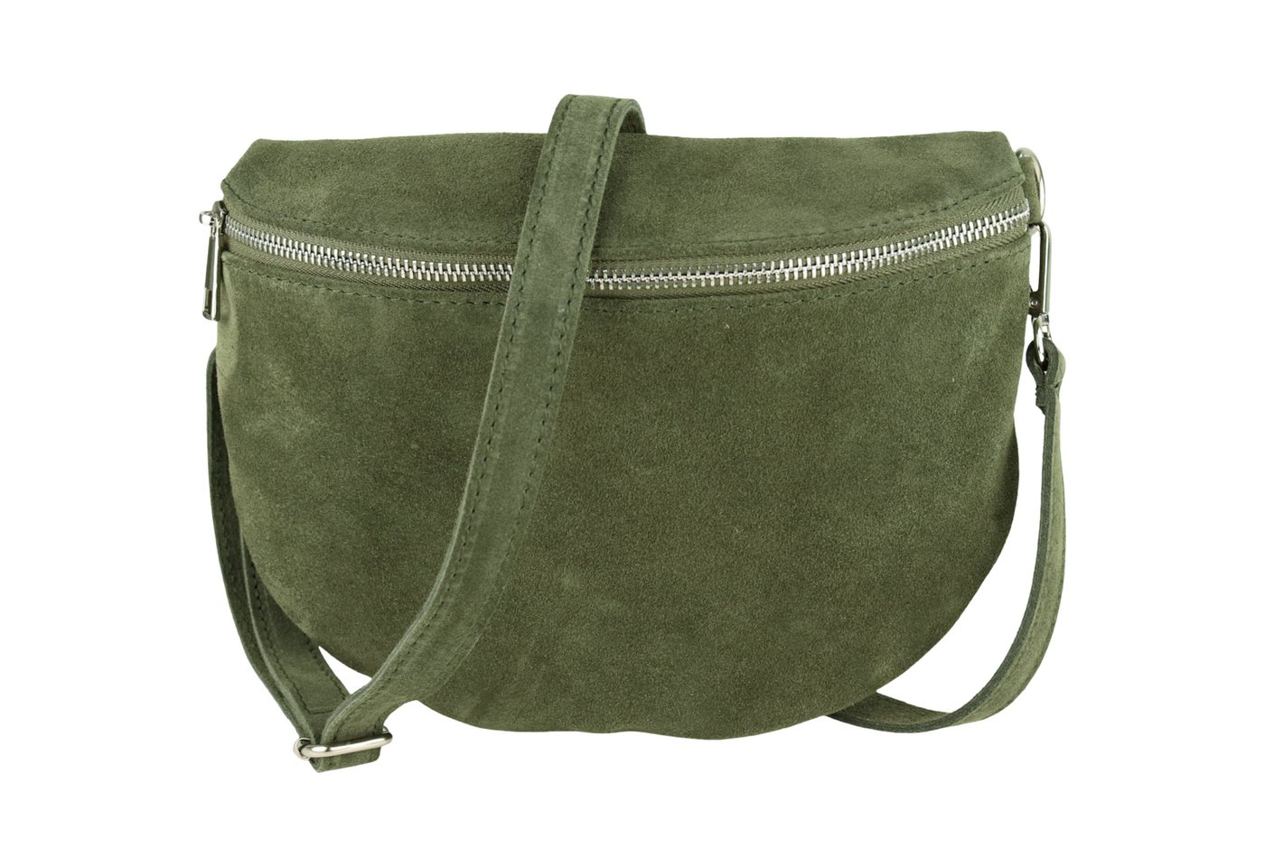 MIRROSI Bauchtasche Damen,Wildleder, Made in Italy,Umhängetasche, Brusttasche (Schultertasche für jeden Anlass (1 Tasche & 2 Gurte), 26x20x8 cm, Reißverschlussfach auf der Rückseite), Crossbody Bag, gemusterten& verstellbaren Schulterriemen von MIRROSI