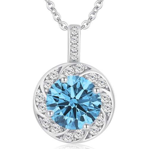 MISUMOR Kette Damen 925 Silber Halskette mit Zirkonia Anhänger Schmuck Damen Geschenke für Frauen, Freundin, Mama, Frau Geburtstag Muttertags Weihnachten Valentinstag von MISUMOR