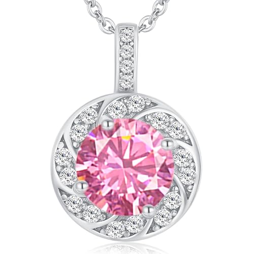 MISUMOR Kette Damen 925 Silber Halskette mit Zirkonia Anhänger Schmuck Damen Geschenke für Frauen, Freundin, Mama, Frau Geburtstag Muttertags Weihnachten Valentinstag von MISUMOR