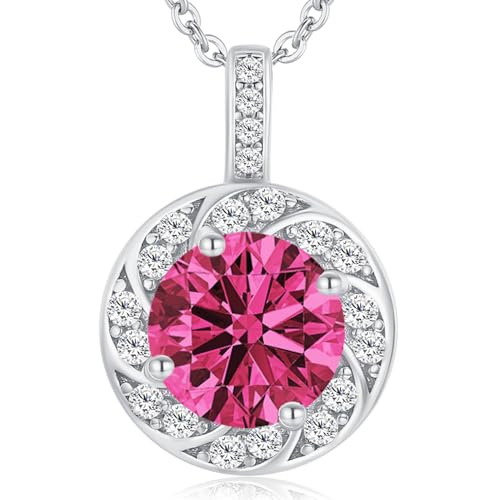 MISUMOR Kette Damen 925 Silber Halskette mit Zirkonia Anhänger Schmuck Damen Geschenke für Frauen, Freundin, Mama, Frau Geburtstag Muttertags Weihnachten Valentinstag von MISUMOR