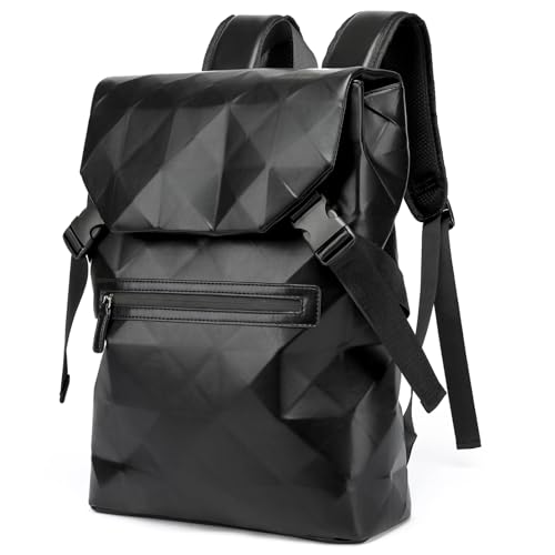 MISWAN Wasserdicht Herren Rucksack Damenrucksack Großer Laptop Rucksack mit Laptopfach Teenager Schulrucksack für Uni Schule, Arbeit, Reisen, Radfahren (Schwarz) von MISWAN