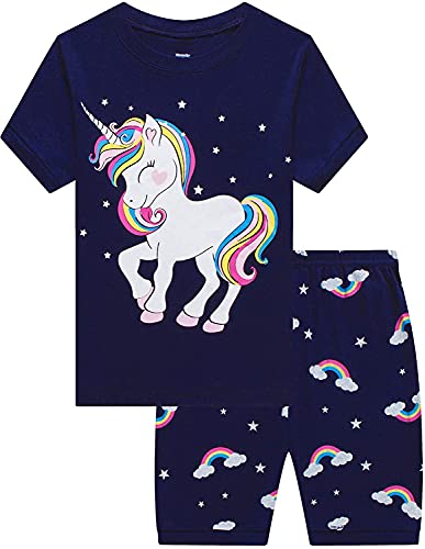 MIXIDON Kinder Schlafanzug Mädchen Baumwolle Pyjama Nachtwäsche 98 104 110 116 122 128 134 140 146 von MIXIDON