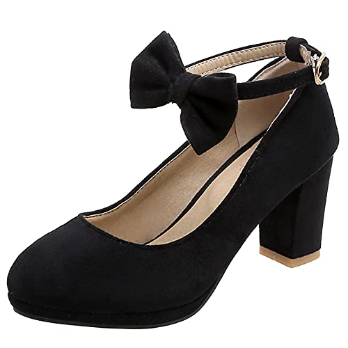 MJIASIAWA Damen Closed Toe Mary Jane Abend Party Blockabsatz Plateau Pumps Bows Hochzeit Höhe Ferse Bride Mode Schuhe Schwarz Gr 44 EU/46 Asiatisch MJIASIAWA Damen Closed Toe Mary Jane Abend Party Blockabsatz Plateau Pumps Bows Hochzeit Höhe Ferse Bride Mode Schuhe Schwarz Gr 44 EU/46 Asiatisch von MJIASIAWA