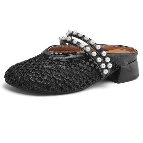 MJIASIAWA Runde Zehen Mule Damen Mode Low Blockabsatz Strand Pantoffeln Sommer Draußen Hausschuhe Pantoffeln Hochzeit Geschlossen Sandals Schwarz Gr 38 EU/39 Asiatisch MJIASIAWA Runde Zehen Mule Damen Mode Low Blockabsatz Strand Pantoffeln Sommer Draußen Hausschuhe Pantoffeln Hochzeit Geschlossen Sandals Schwarz Gr 38 EU/39 Asiatisch von MJIASIAWA
