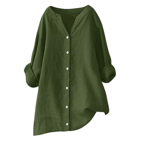 MJIQING Befristetes Angebot Musselin Bluse Damen, Leinenbluse Damen Sommer Langarm Große Größen Hemdbluse Blusenkleid Leinen Elegant Longbluse Blusenshirt Bügelfrei Tuniken Damenblusen MJIQING Befristetes Angebot Musselin Bluse Damen, Leinenbluse Damen Sommer Langarm Große Größen Hemdbluse Blusenkleid Leinen Elegant Longbluse Blusenshirt Bügelfrei Tuniken Damenblusen von MJIQING