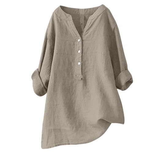 MJIQING Befristetes Angebot Musselin Bluse Damen, Leinenbluse Damen Sommer Langarm Große Größen Hemdbluse Blusenkleid Leinen Elegant Longbluse Blusenshirt Bügelfrei Tuniken Damenblusen MJIQING Befristetes Angebot Musselin Bluse Damen, Leinenbluse Damen Sommer Langarm Große Größen Hemdbluse Blusenkleid Leinen Elegant Longbluse Blusenshirt Bügelfrei Tuniken Damenblusen von MJIQING