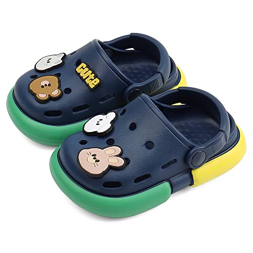 MK MATT KEELY Unisex Kinder Clogs Jungen Mädchen Sommer Hausschuhe Garden Beach Sandalen Drinnen draußen,Marine,EU 25/26 von MK MATT KEELY