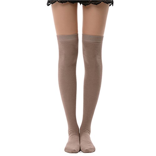 MK MEIKAN Damen Overknee High Socken Tube Kleider Mode Baumwolle Oberschenkelhoch Cosplay Socken, 1 Paar, hellbraun, Einheitsgröße MK MEIKAN Damen Overknee High Socken Tube Kleider Mode Baumwolle Oberschenkelhoch Cosplay Socken, 1 Paar, hellbraun, Einheitsgröße von MK MEIKAN