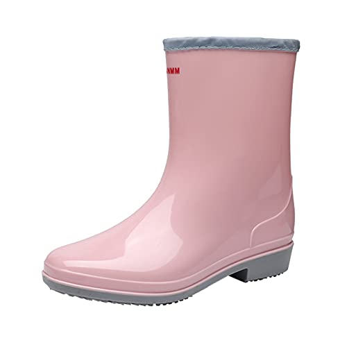 MKIUHNJ Wasserdicht Halbohe Regenstiefel Damen Regen Damenschuhe Gartenschuhe Wasser Verschleißfeste Stiefel Schuhe Sommer Outdoor Damenstiefel Stiefel Damen Gummistiefel Damen Halbhoch Bequem von MKIUHNJ