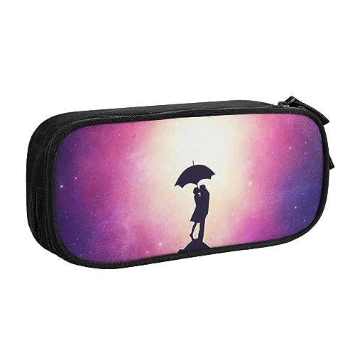 Anime Lovers Federmäppchen für Mädchen Jungen, großes Fassungsvermögen, doppellagiges Stifteetui & Make-up-Tasche für Studenten, Künstler, Schule, Büro, College, Schwarz , Einheitsgröße, Schulranzen von MKNAZ