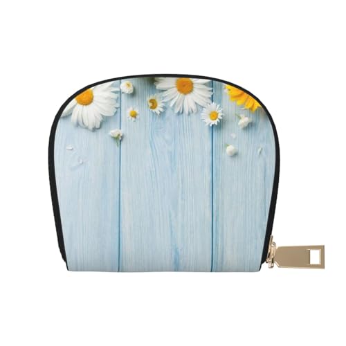 MKNAZ Berg Wasserfall gedruckt Leder Kreditkartenetui Brieftasche für Männer Frauen | Kartenetui Organizer Tasche mit Reißverschluss, Elegante Frühlingsblumen, Einheitsgröße, Kartenhalter von MKNAZ