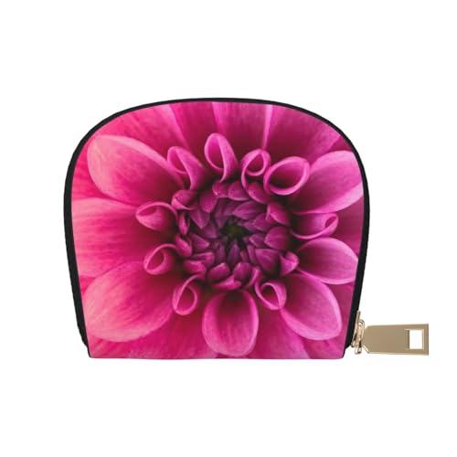 MKNAZ Bunte Streifen Bedruckte Leder Kreditkartenetui Brieftasche für Männer Frauen | Kartenetui Organizer Tasche mit Reißverschluss, Pink Dahlia, Einheitsgröße, Kartenhalter von MKNAZ