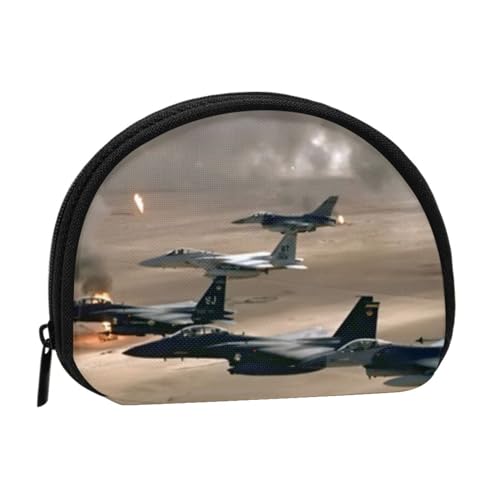 Spa Village of Floral Wasser Bad Salz Kerzen Kleine Münzbörse Mini Brieftasche Beutel Kleingeld Geldbörse Münzfach für den täglichen Gebrauch und Geschenke, Kriegsflugzeug, Einheitsgröße, Dry Bag von MKNAZ