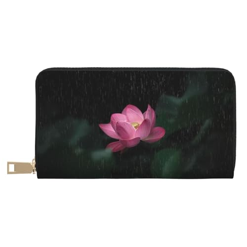 MLTRFGJ Bohemian Lotus Flower Durable Printed and Fashionable Leather Wallet with Secure Zipper Closure, Lotusblüte, Einheitsgröße von MLTRFGJ