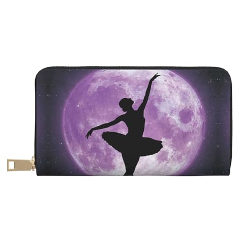 MLTRFGJ Magic Witch Witchcraft Bohemian Drawing Durable Printed and Fashionable Leather Wallet with Secure Zipper Closure, Ballerina Dance, Einheitsgröße von MLTRFGJ