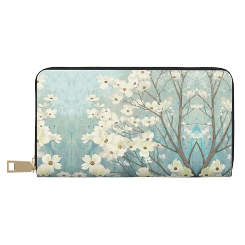 MLTRFGJ Pebble Stone Durable Printed and Fashionable Leather Wallet with Secure Zipper Closure, Frühlings-Dogwood Blüten, Einheitsgröße von MLTRFGJ