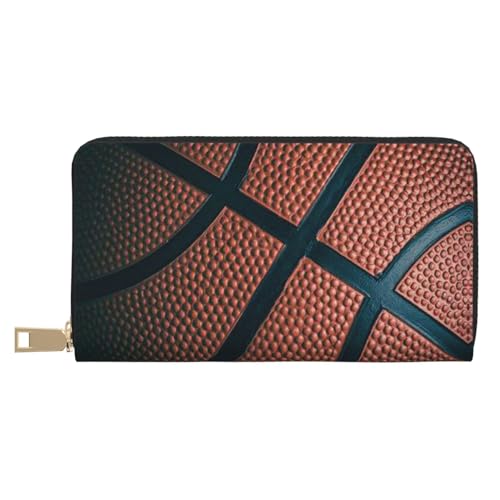 MLTRFGJ Strawberry Durable Printed and Fashionable Leather Wallet with Secure Zipper Closure, Basketball Sport, Einheitsgröße von MLTRFGJ