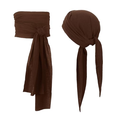 MLWSKERTY Piraten-Kopftuch, Bandana, Mittelalter-Renaissancen, Piratengürtel, großer Taillengürtel für Halloween-Kostüm MLWSKERTY Piraten-Kopftuch, Bandana, Mittelalter-Renaissancen, Piratengürtel, großer Taillengürtel für Halloween-Kostüm von MLWSKERTY