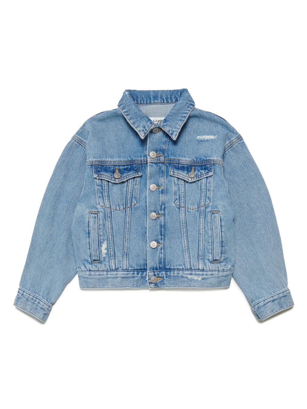 MM6 Maison Margiela Kids Jeansjacke mit Logo-Stickerei - Blau von MM6 Maison Margiela Kids