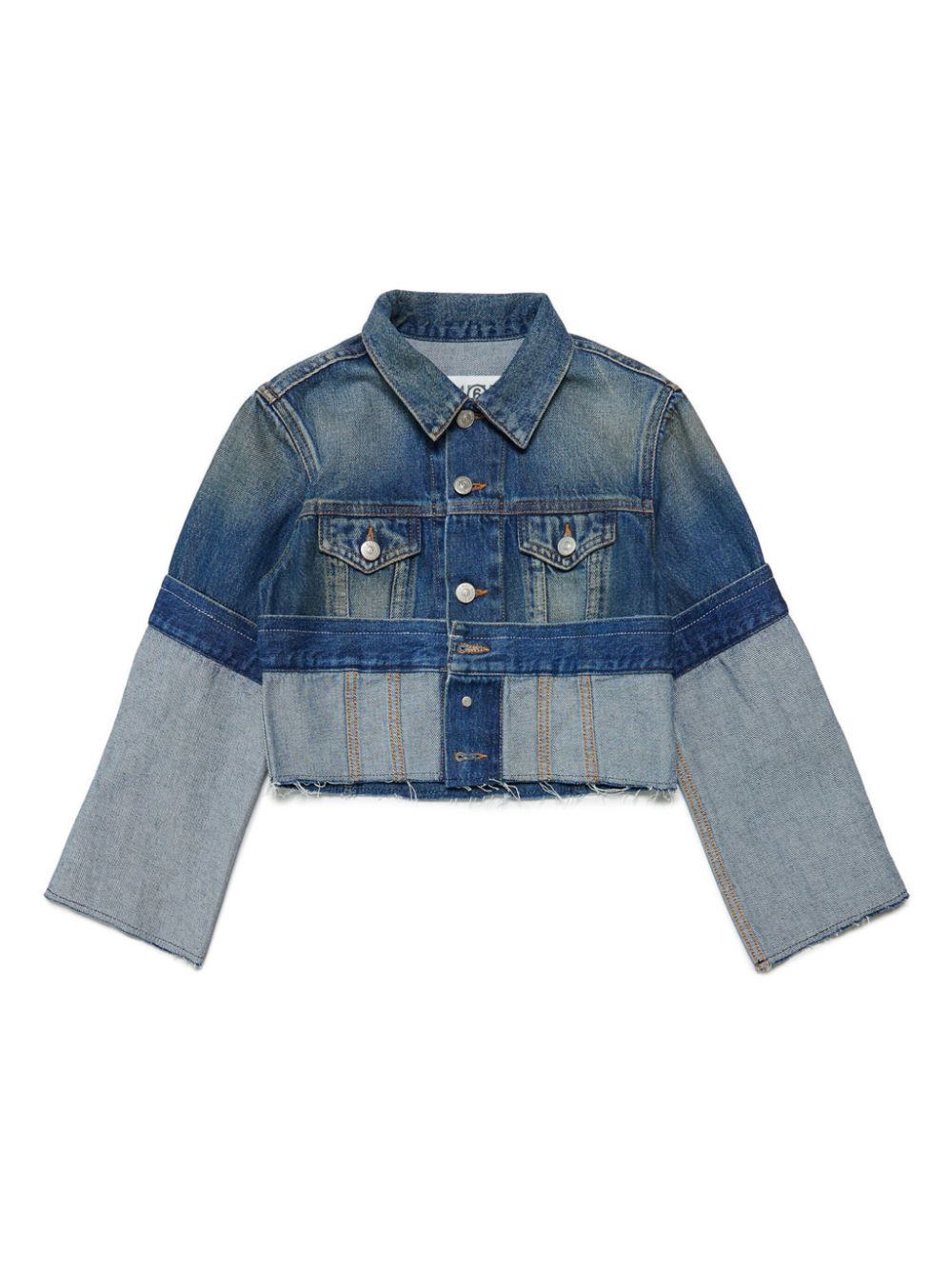 MM6 Maison Margiela Kids Ausgeblichene Re-Cut Jeansjacke - Blau von MM6 Maison Margiela Kids