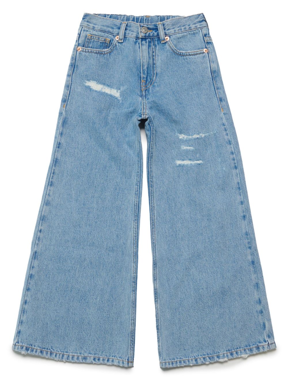 MM6 Maison Margiela Kids Wide-Leg-Jeans mit Distressed-Detail - Blau von MM6 Maison Margiela Kids