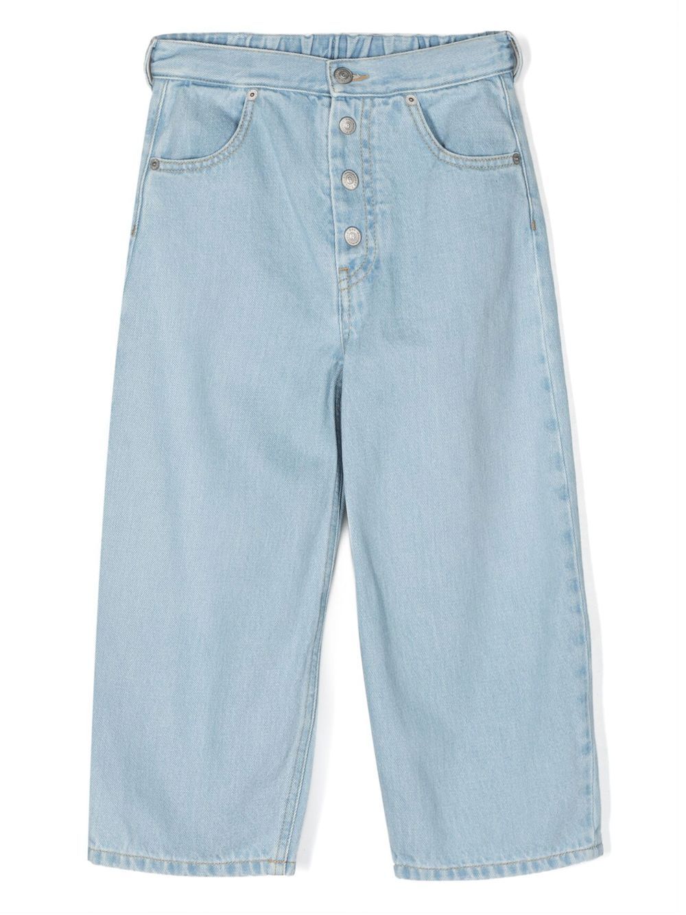 MM6 Maison Margiela Kids Wide-Leg-Jeans mit Logo-Patch - Blau von MM6 Maison Margiela Kids