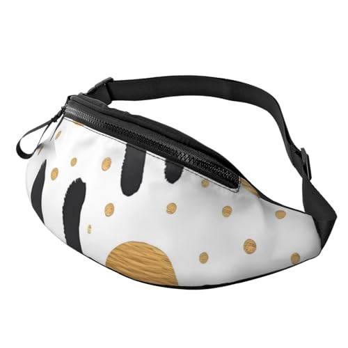 Gürteltasche mit Leopardenmuster für Herren und Damen, verstellbare Umhängetasche, geeignet für Reisen, Wandern, Laufen, Glitzer-Regenbogen-Punkt-Streifen, Schwarz und Weiß, Einheitsgröße Gürteltasche mit Leopardenmuster für Herren und Damen, verstellbare Umhängetasche, geeignet für Reisen, Wandern, Laufen, Glitzer-Regenbogen-Punkt-Streifen, Schwarz und Weiß, Einheitsgröße von MMSJSBVY