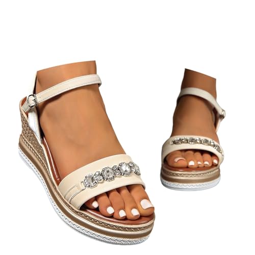 MNRIUOCII Sandalen Sommer Damen Casual Keilabsatz Wedges Offene Schuhe mit Absatz Sandaletten Strandschuhe Riemchensandalen Freizeit Sommerschuhe Elegant Damensandalen Outdoor Strandsandalen MNRIUOCII Sandalen Sommer Damen Casual Keilabsatz Wedges Offene Schuhe mit Absatz Sandaletten Strandschuhe Riemchensandalen Freizeit Sommerschuhe Elegant Damensandalen Outdoor Strandsandalen von MNRIUOCII