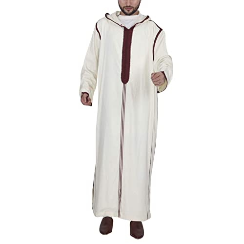 MNSWR Mens Muslim Set Herren Muslim Arabisch Mittlerer Osten Stehkragen Anzug Herren Baumwolle Leinen Sommer Cool Islamische Anzug Kleidung Islamisches Marokkanisches Kleid Herren Schlafanzug Freize von MNSWR