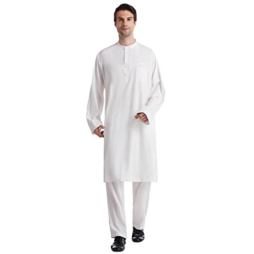 MNSWR Muslimische Herrenkleider Colorful Herren Abaya Muslimische Kleider Männer Islamische Kleidung Anzug Zwanglos Herren Muslim Lang Kleid Robe Kleid Für Muslimische Männer Stickerei Bademantel von MNSWR