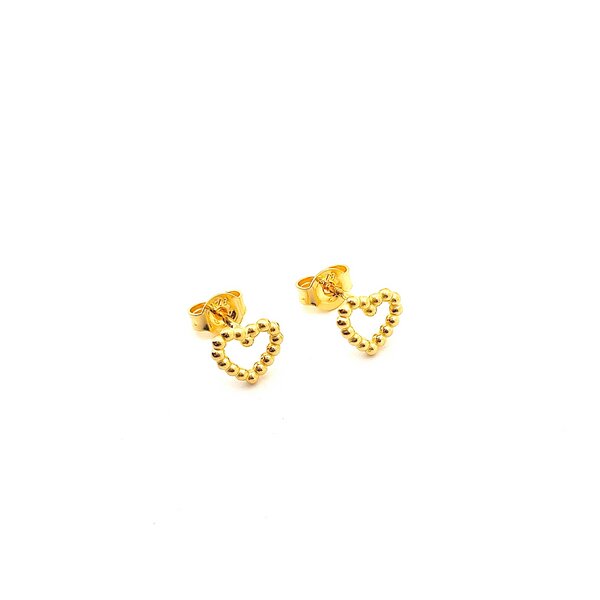 MOANINA Ohrringe Love Herz - 925 Silber/18k Gold Vermeil von MOANINA