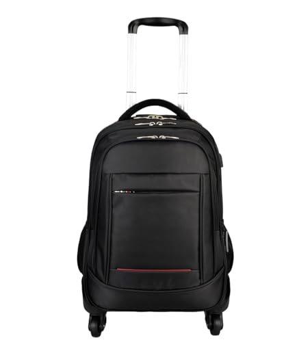 Koffer Reisekoffer Mit Rollen Multifunktionaler, Leichter Nachtkoffer Mit Rollen Für Männer, Frauen Und Erwachsene Koffer & Trolleys (Color : Black, Size : 22in) von MOBAAK