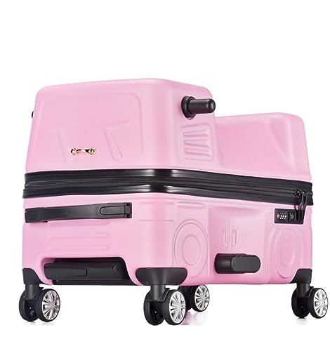 MOBAAK Koffer Reisekoffer Mit Rollen Kreative Reitkoffer Tragbares Gepäck Jungen Und Mädchen Reisen Harter Koffer Koffer & Trolleys (Color : Pink, Size : 20inch) von MOBAAK
