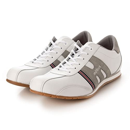MOBUS(モーブス) Herren Casual Leather Sneaker Basel, Weiß/Grau, 8.5 Women/8.5 Men von Mobus