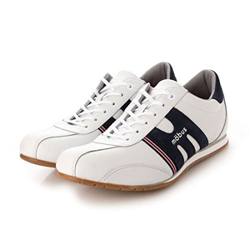 MOBUS(モーブス) Herren Casual Leather Sneaker Basel, weiß/marineblau, 5 Women/5 Men von Mobus